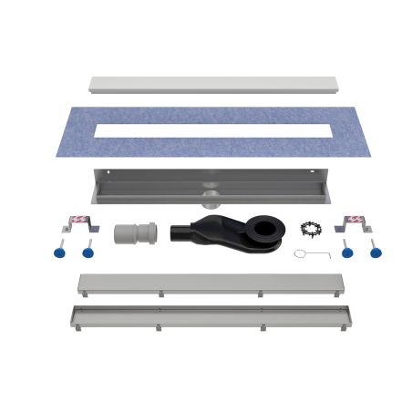 Rigola de dus, montaj langa perete, dimensiune 70-100, otel inoxidabil, Crom