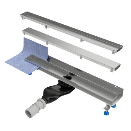 Rigola de dus, montaj langa perete, dimensiune 70-100, otel inoxidabil, Crom