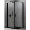 Cabina de dus, perete fix, usa batanta, sticla 8 mm, securizata, profil, maner Negru, dimensiuni: 90-100 x 90-100, Ego-36