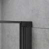 Cabina de dus, perete fix, usa batanta, sticla 8 mm, securizata, profil, maner Negru, dimensiuni: 90-100 x 90-100, Ego-36