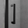 Cabina de dus, perete fix, usa batanta, sticla 8 mm, securizata, profil, maner Negru, dimensiuni: 90-100 x 90-100, Ego-36