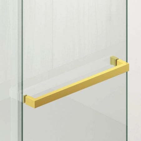 Perete dus Walk-In, sticla securizata de 6 mm, 2 elemente, glisant, dimensiuni 120x200 cm,  Auriu Mat, Benito