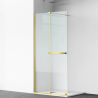 Perete dus Walk-In, sticla securizata de 6 mm, 2 elemente, glisant, dimensiuni 120x200 cm,  Auriu Mat, Benito