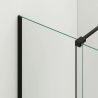 Perete dus Walk-In, sticla securizata de 6 mm, 2 elemente, glisant, dimensiuni 120x200 cm,  Negru Mat, Benito