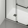 Perete dus Walk-In, sticla securizata de 6 mm, 2 elemente, glisant, dimensiuni 120x200 cm,  Negru Mat, Benito