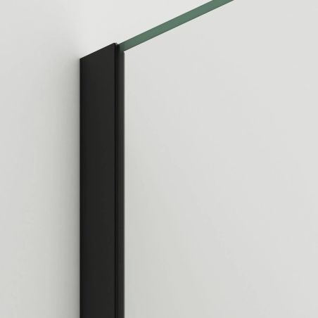 Perete dus Walk-In, sticla securizata de 6 mm, 2 elemente, glisant, dimensiuni 120x200 cm,  Negru Mat, Benito