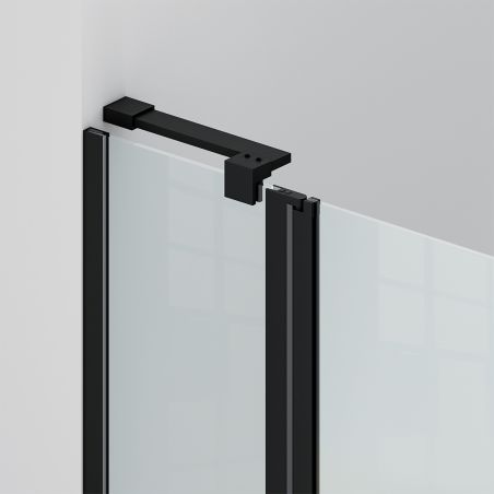 Cabina de dus, sticla securizata 6mm , Transparent, Negru, 2 usi Batante, dimensiuni: 80-90x120 cm, Axis