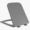 Capac slim Duroplast inchidere Soft-Close, distanta ajustabila, Quick Release, pentru vas wc Alfonso Gri Mat