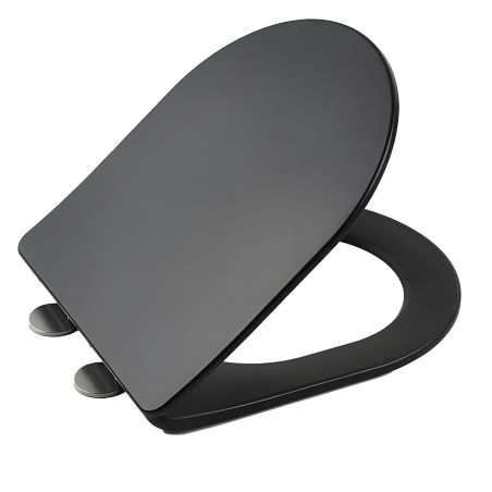 Capac slim Duroplast inchidere Soft-Close,distanta ajustabila, Quick Release, pentru vas wc Ben Negru Auriu Marble