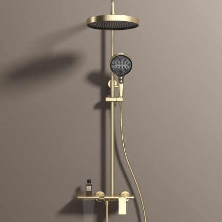 Sistem de dus si cada, Piano keys, suport obiecte, 3 functii, montaj pe perete, Auriu Mat, Bari