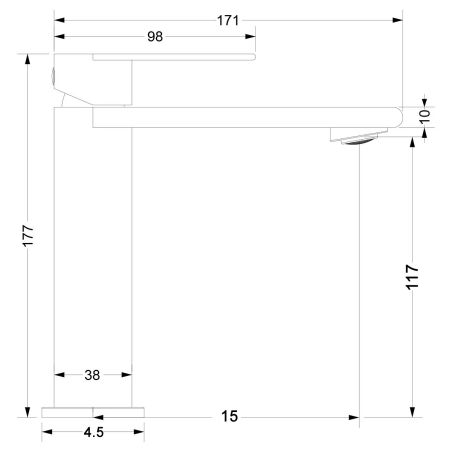 Baterie lavoar, Negru Mat, Perlator, otel inoxidabil, montaj pe lavoar, Sereno