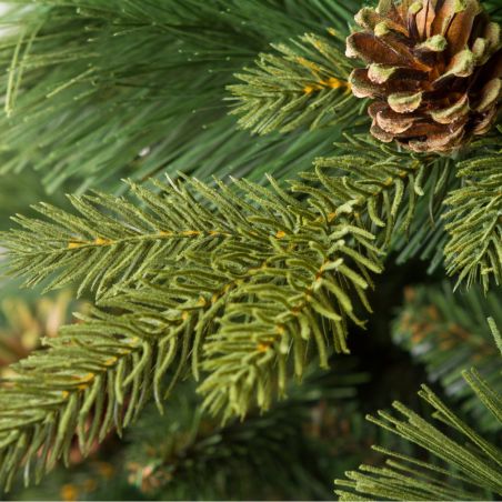 Brad de Craciun premium, ramuri 3D, 220 cm, Himalaya, design deosebit, aspect natural cu conuri