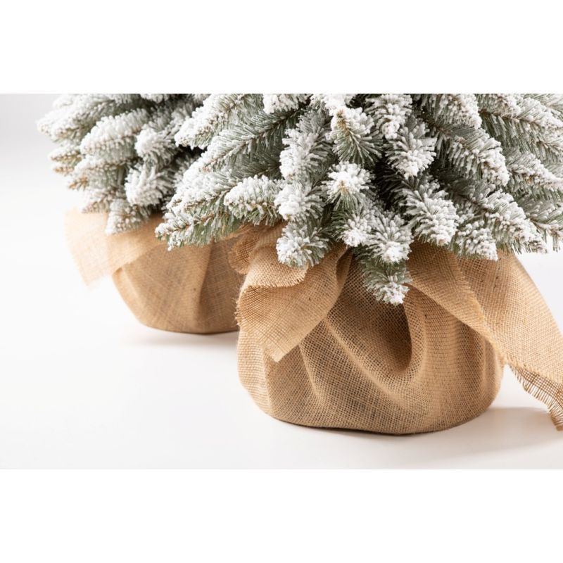 Brad artificial Slim, Nins, pe trunchi natural, 180 cm, suport inclus, Ego Interiors