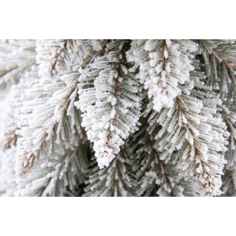 Brad artificial Slim, Nins, pe trunchi natural, 180 cm, suport inclus, Ego Interiors