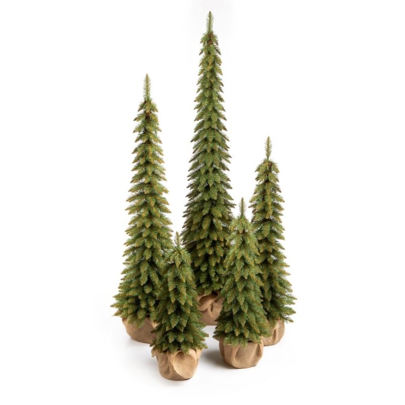 Brad artificial Slim,180 cm, pe trunchi natural, suport inclus, Ego Interiors