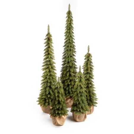 Brad artificial Slim,180 cm, pe trunchi natural, suport inclus, Ego Interiors