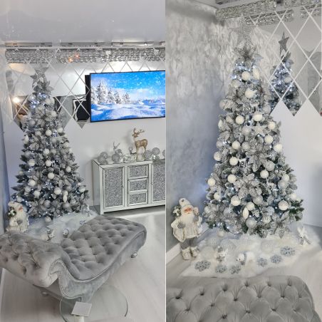 Brad de Craciun premium, Nins, 250 cm,  suport inclus, EGO