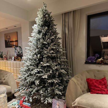 Brad artificial , Nins, ramuri 3D, Led RGB 32 moduri, 220 cm, telecomanda, suport metalic, 3170 crengute  Polar