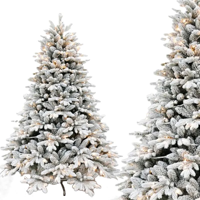 Brad artificial , Nins, ramuri 3D, Led RGB 32 moduri, 220 cm, telecomanda, suport metalic, 3170 crengute  Polar