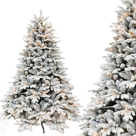 Brad artificial , Nins, ramuri 3D, Led RGB 32 moduri, 220 cm, telecomanda, suport metalic, 3170 crengute  Polar