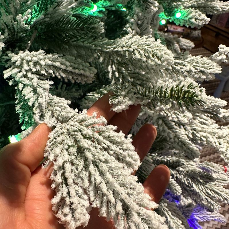 Brad artificial , Nins, ramuri 3D, Led RGB 32 moduri, 220 cm, telecomanda, suport metalic, 3170 crengute  Polar