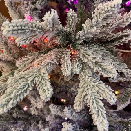 Brad artificial , Nins, ramuri 3D, Led RGB 32 moduri, 220 cm, telecomanda, suport metalic, 3170 crengute  Polar