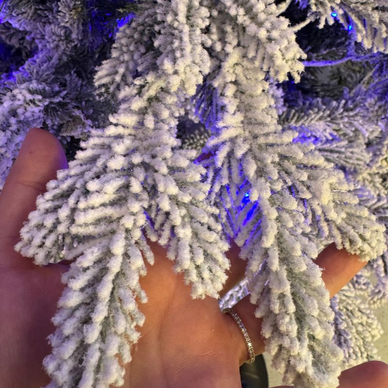 Brad artificial , Nins, ramuri 3D, Led RGB 32 moduri, 220 cm, telecomanda, suport metalic, 3170 crengute  Polar