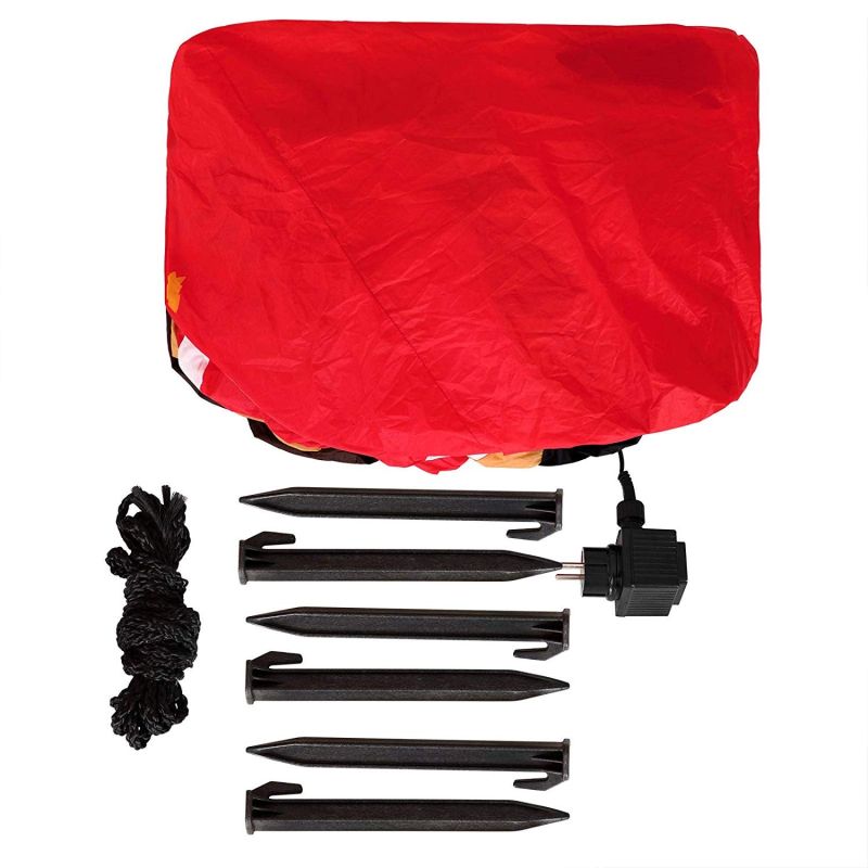 Figurina gonflabila cu pompa electrica inclusa, 240x92 cm, Iluminat, 6 Leduri decorative, Ego-Mos Craciun cu sanie