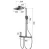 Sistem de dus si cada, 2 dusuri de mana, baterie Piano Keys, 3 functii, montaj  perete, otel, Gun grey, Serano