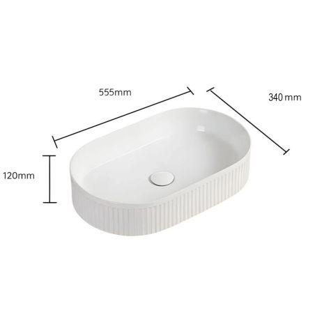 Lavoar, Alb Lucios, ceramica sanitara, 55x34 cm, montaj pe blat, Eliza