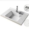 Lavoar, compozit mineral, montaj semi-incastrat, o gaura de baterie, suport de sapun si ventil alb inclus, 80x55 cm, Oslo