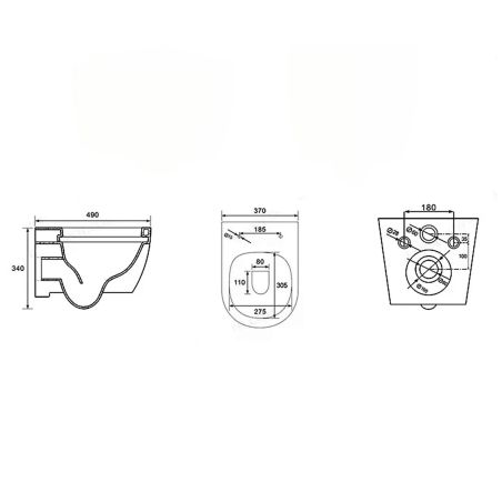 Set vas wc si bideu, Jasmine semi-mat, Power color, montaj suspendat, 49x36 cm, colectia Michael