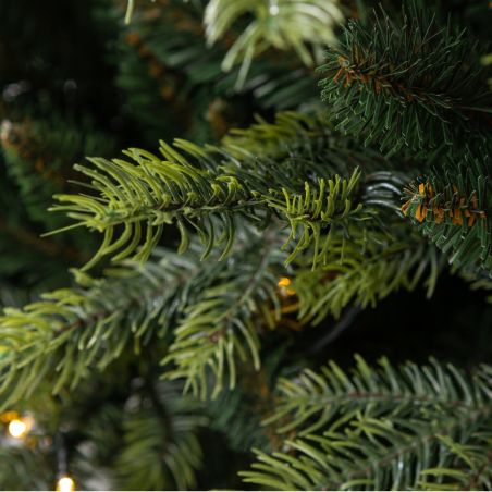 Brad de Craciun premium cu LED, ramuri 3D, dimensiune 220 cm, Normandian PE, suport metalic inclus