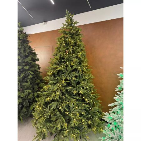 Brad de Craciun premium cu LED, ramuri 3D, dimensiune 220 cm, Normandian PE, suport metalic inclus