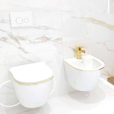 Vas bideu Ben, Gold Line, 49x36 cm, montaj suspendat, ceramica sanitara