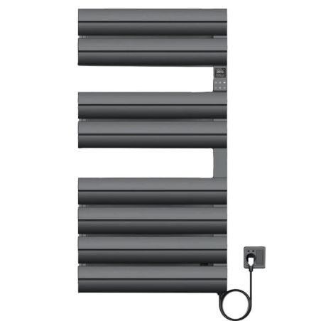 Calorifer portprosop electric, 500W, 230V, Antracit, 3 trepte, termostat digital, 6 programe, 8 elementi, 105x55 cm, Reina