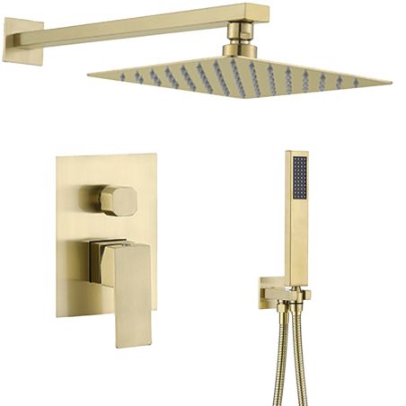 Sistem de dus, baterie incastrata, 2 functii, dus tip ploaie, Auriu Mat, Venice