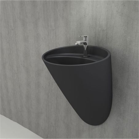 Lavoar Angi Resigilat, montaj suspendat, 53x46 cm, antracit mat