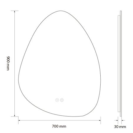 Oglinda Led, Dezaburire si Buton Touch, Resigilat sticla 5mm, 3 Culori, Intensitate reglabila, dimensiuni 70x90 cm, Gloria