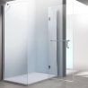 Cabina 04, perete fix si usa batanta, sticla securizata 6 mm, dimensiune 75-100x90-140 cm