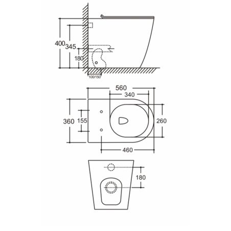Vas WC EGO Galo, Rimless, Alb, 56x36 cm montaj podea, capac duroplast slim soft-close inclus