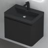 Mobilier baie din Mdf vopsit, lavoar din compozit, inchidere Soft-Close, 60x42x50 cm, Negru Mat, Verona
