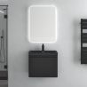 Mobilier baie din Mdf vopsit, lavoar din compozit, inchidere Soft-Close, 60x42x50 cm, Negru Mat, Verona