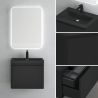 Mobilier baie din Mdf vopsit, lavoar din compozit, inchidere Soft-Close, 60x42x50 cm, Negru Mat, Verona