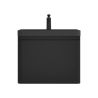 Mobilier baie din Mdf vopsit, lavoar din compozit, inchidere Soft-Close, 60x42x50 cm, Negru Mat, Verona