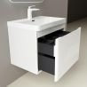 Mobilier baie din Mdf cu lavoar din compozit, inchidere Soft-Close, 60x42x50 cm, Alb Lucios, Verona