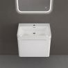Mobilier baie din Mdf vopsit, lavoar din compozit, inchidere Soft-Close, 60x42x50 cm, Alb Lucios, Verona