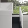 Mobilier baie din Mdf vopsit, lavoar din compozit, inchidere Soft-Close, 60x42x50 cm, Alb Lucios, Verona