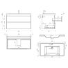 Mobilier baie, Mdf vopsit, lavoar din compozit, separatoare sertare, Soft-Close, dimensiune de 60 sau 90 cm, Negru Mat, Trieste