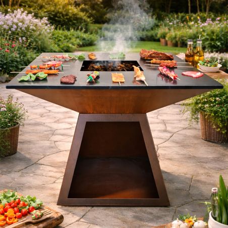 Gratar pe lemn cu plita...